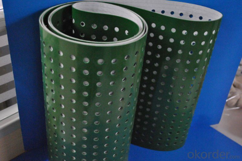 Green PVC Conveyor Belt with Punching Hole