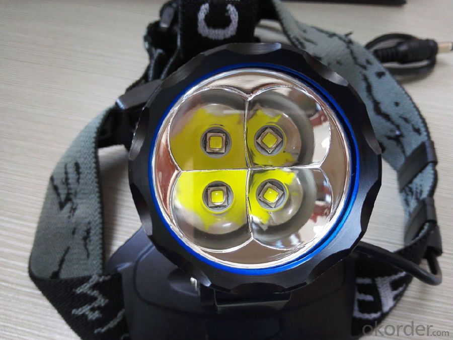 Led Headlamp 4x18650 4400mAh 1200 Lumens Waterproof rechargeable for Bicycle