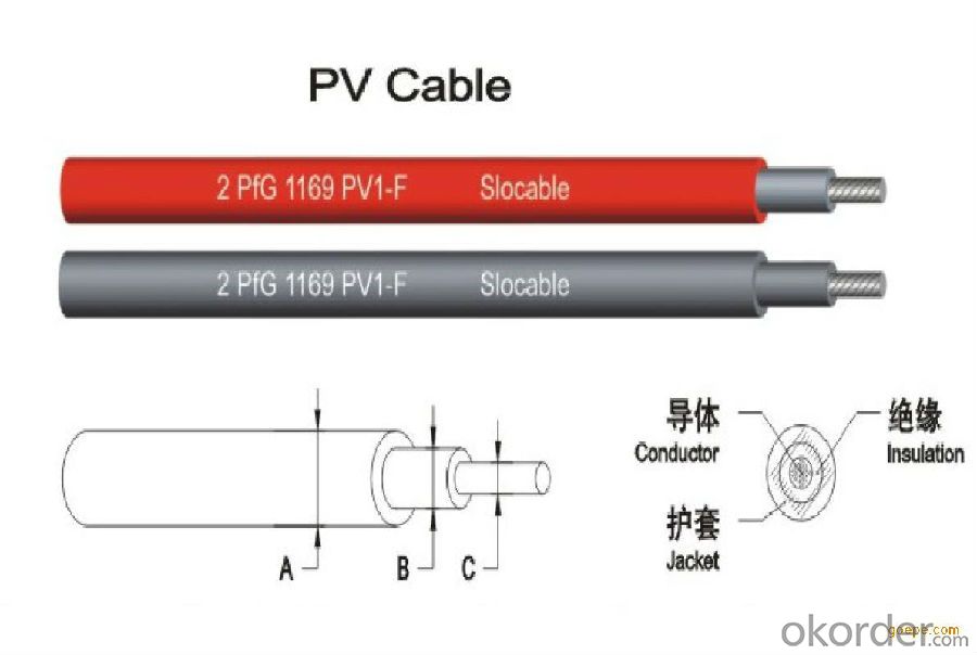TUV solar cable for photovoltaic system single core pv cable 1x6