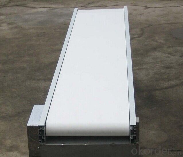PVC/PU Conveyor Belt with Sidewall Cleats and Guide for Light Industry