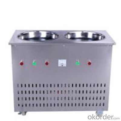 2 Pan Durable Fry Ice Cream Machine with Good Quality