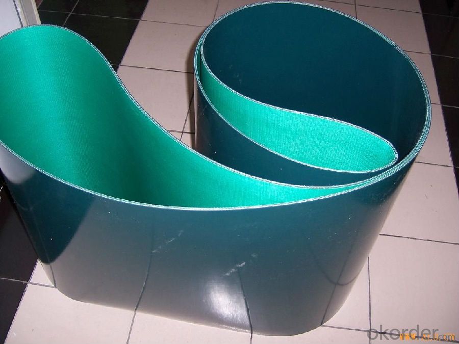 Green/White/Blue PVC/PU Conveyor Belt in Light Industry