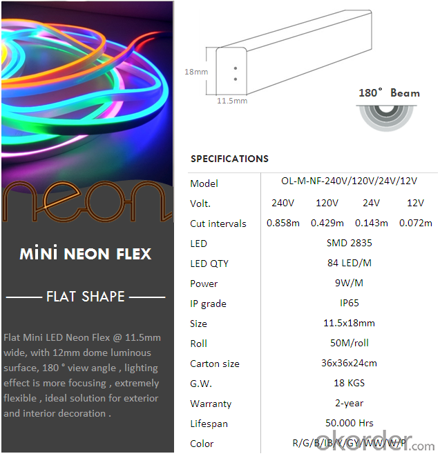 LED neon flex light  AC240v AC120v DC24v DC12v