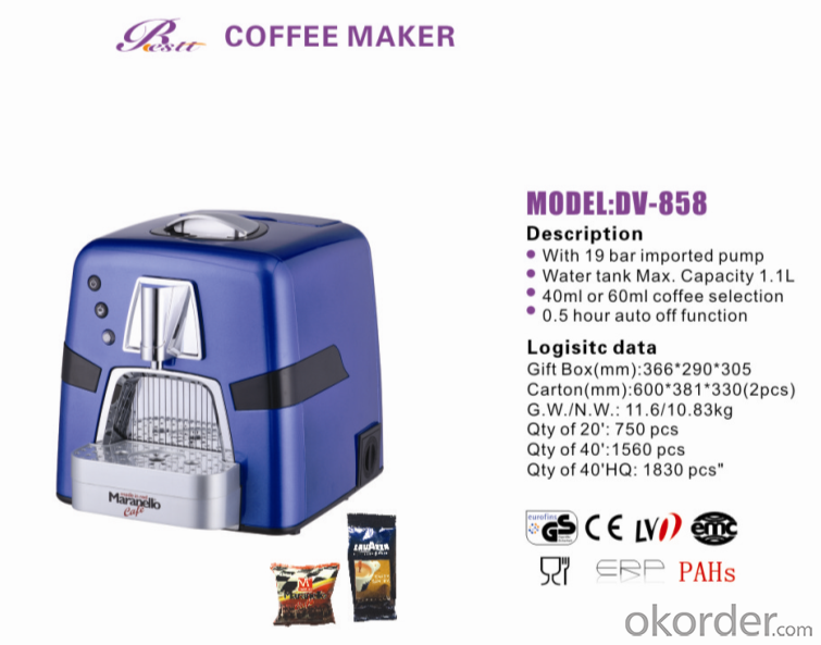 Espresso  coffee machine for Lavazza DV-858