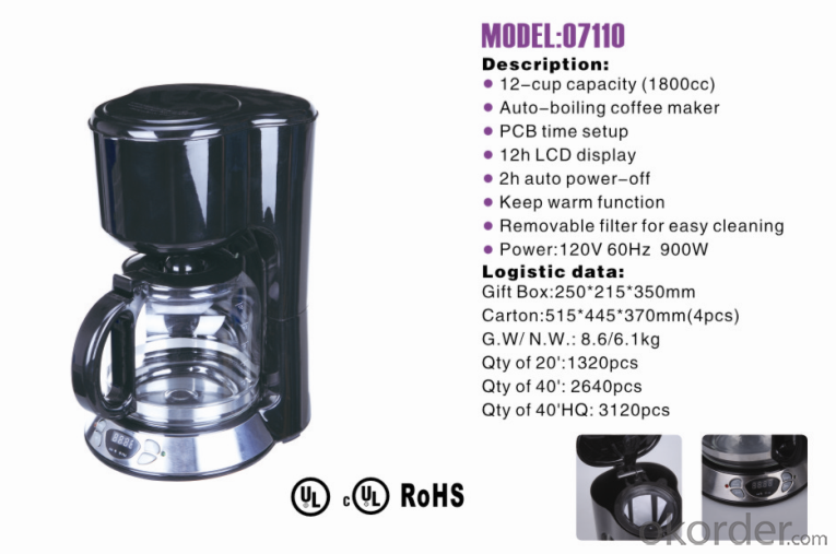 12-cup America style drip coffee maker -07110