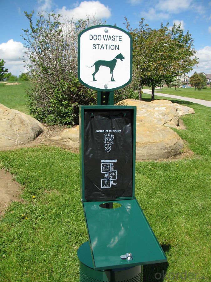 Metal Commericial Dog  Waste  Bag Dispenser Power Coated Green Color