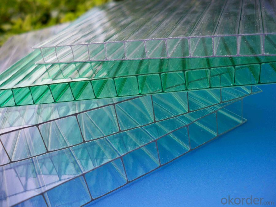 High quality colored four-wall polycarbonate hollow sheet