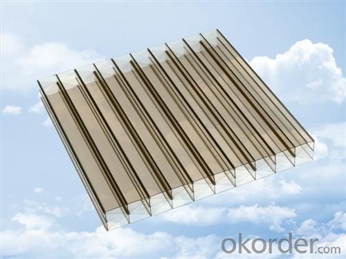6mm,8mm,10mm thickness clear X-Profile polycarbonate hollow sheet for roofing cover