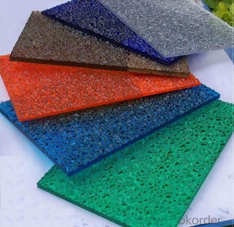 100% Virgin material colored polycarbonate embossed sheet