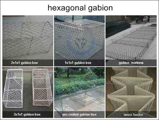 Galvanized and PVC Coated Hexagonal Wire Mesh Gabion Basket