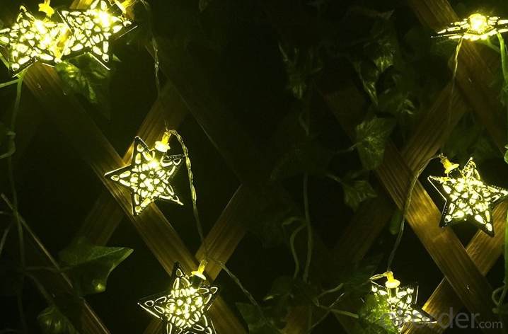 Metal Stars Holiday Christmas Led Solar String Lights