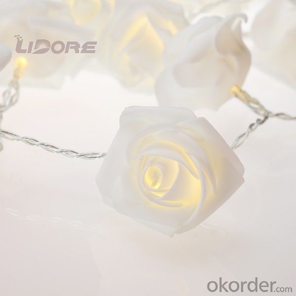 Indoor and Outdoor LED Rose Light String for Christmas Festival Party or Holiday