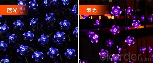 New LED Blue Sakura Solar String Lights Garden Party Christmas Outdoor