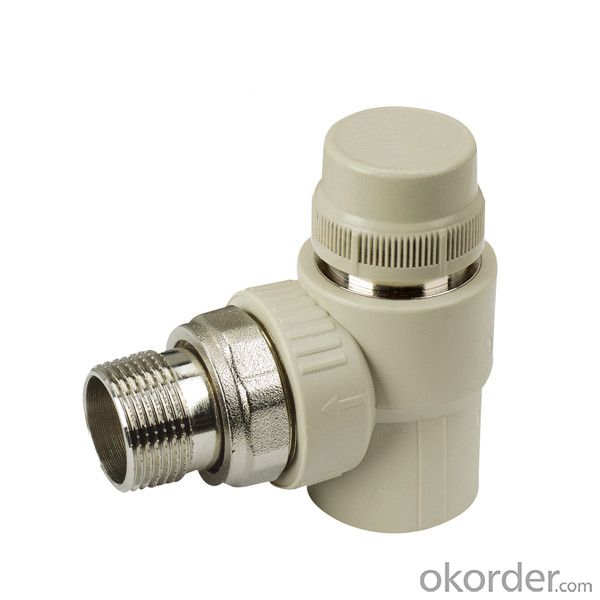 PP-R elbow stop valve with temperature control  by hand