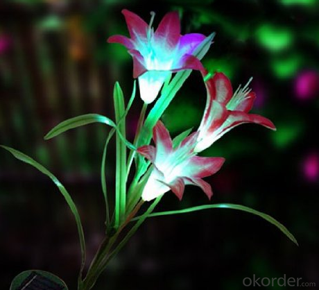 Waterproof Solar Powered LED Lily Flower Garden Light