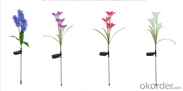 Solar LED Lily Flower Light Color Changing Energy Saving LED Lamp