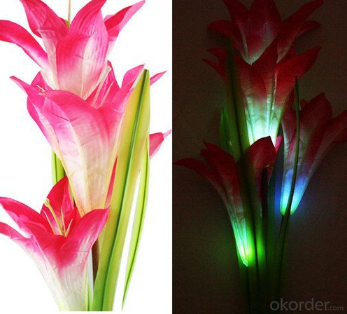 Unique Solar Lily Light Lily Solar LED Flower Light for Garden Decoration