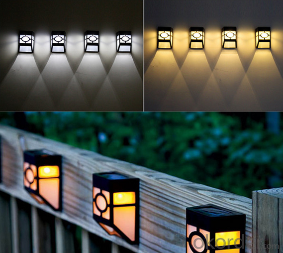 ABS Plastic Rechargeable Solar Powered LED Garden Fence Light