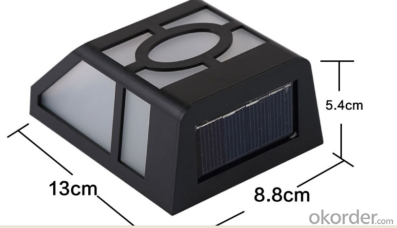 ABS plastic Solar Powered Light for Garden Fence Wall Step Decoration Lamps