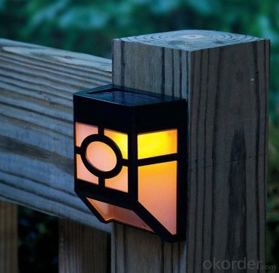 ABS Plastic Rechargeable Solar Powered LED Garden Fence Light