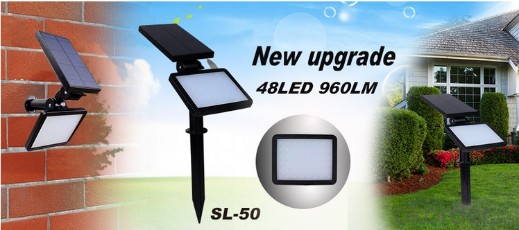60LED 500LM Solar Powered Flood Sensor Light for Garden