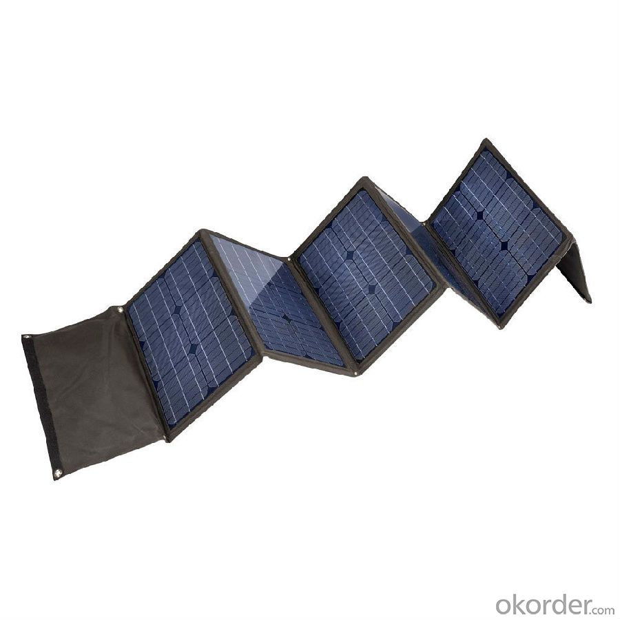 60W Folding Solar Panel with Flexible Supporting Legs for Camping