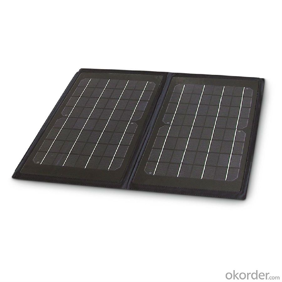10W Folding Solar Panel with Flexible Supporting Legs for Camping