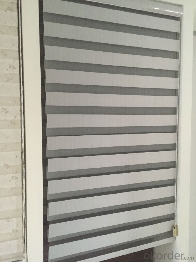 Manual blackout gray roller blinds curtain with photo print