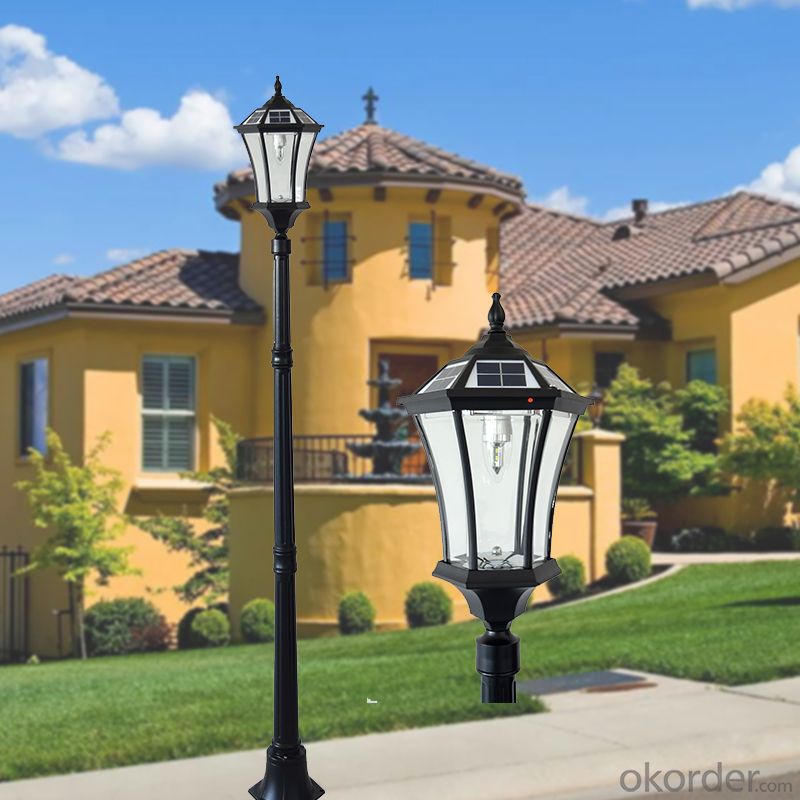 Super Bright Black and Golden Solar Lamp Post Garden Light Solar Panel