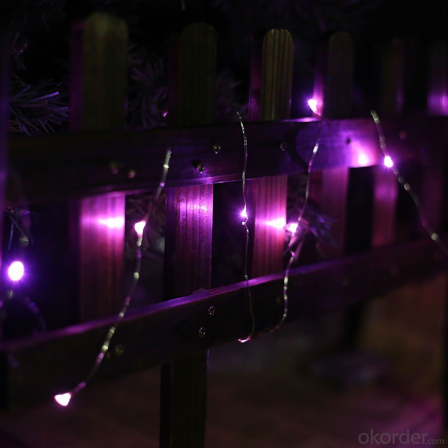 Pink Battery Operated LED Copper Wire String Lights for  Holidays Party Wedding Decoration