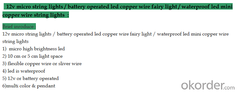 Fairy Light Flexible Led Mini Copper Wire String Lights Led Christmas Lights