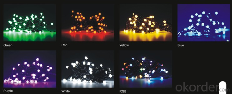 Wide Angle 5MM LED Lights - 70 5mm Amber LED Christmas Lights