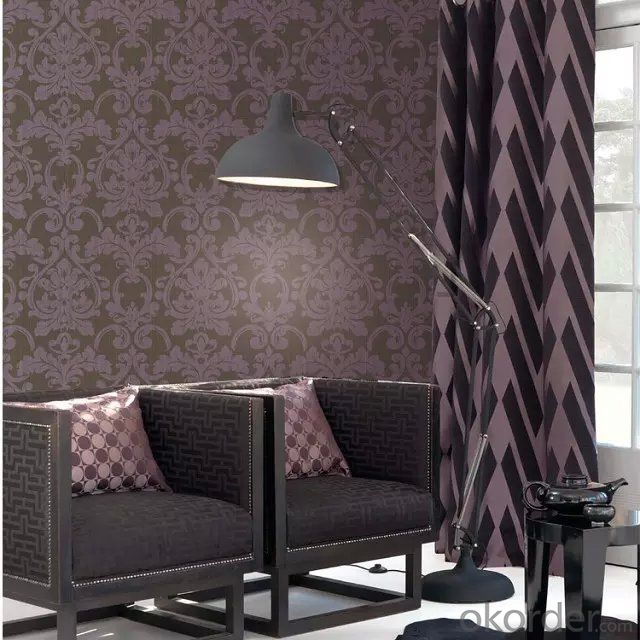Metallic Wallpaper with Various of Flowers