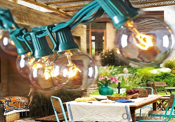 25ft String Lights with G40 Globe Bulbs, Extendable Indoor & Outdoor Light