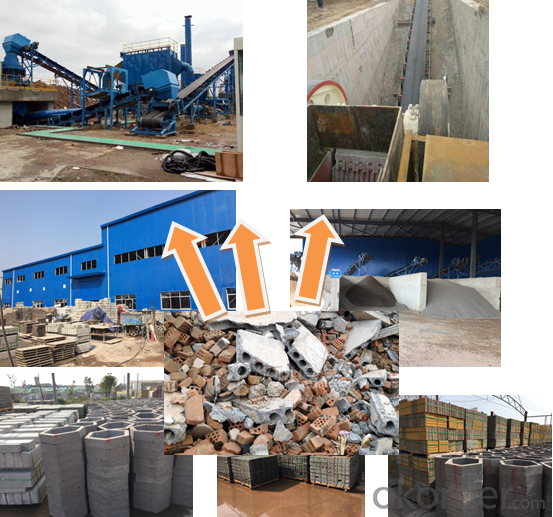 Construction waste disposal system of 100-800T/H