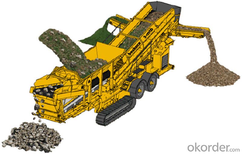 Mobile crusher station, moving crushing plant with tire