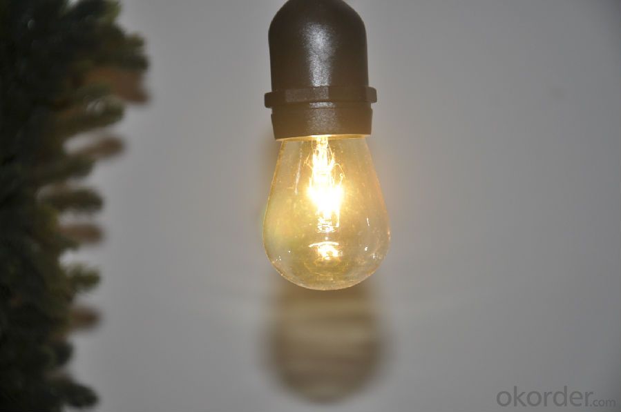 Water-proof Incandescent LED Light Bulb String for Cafe Hotel Garden Decoration