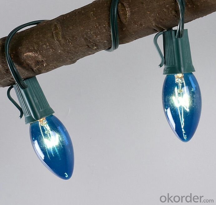 2017 New  Blue C7 LED Bulb Light String for Outdoor Indoor Wedding House Garden Decoration