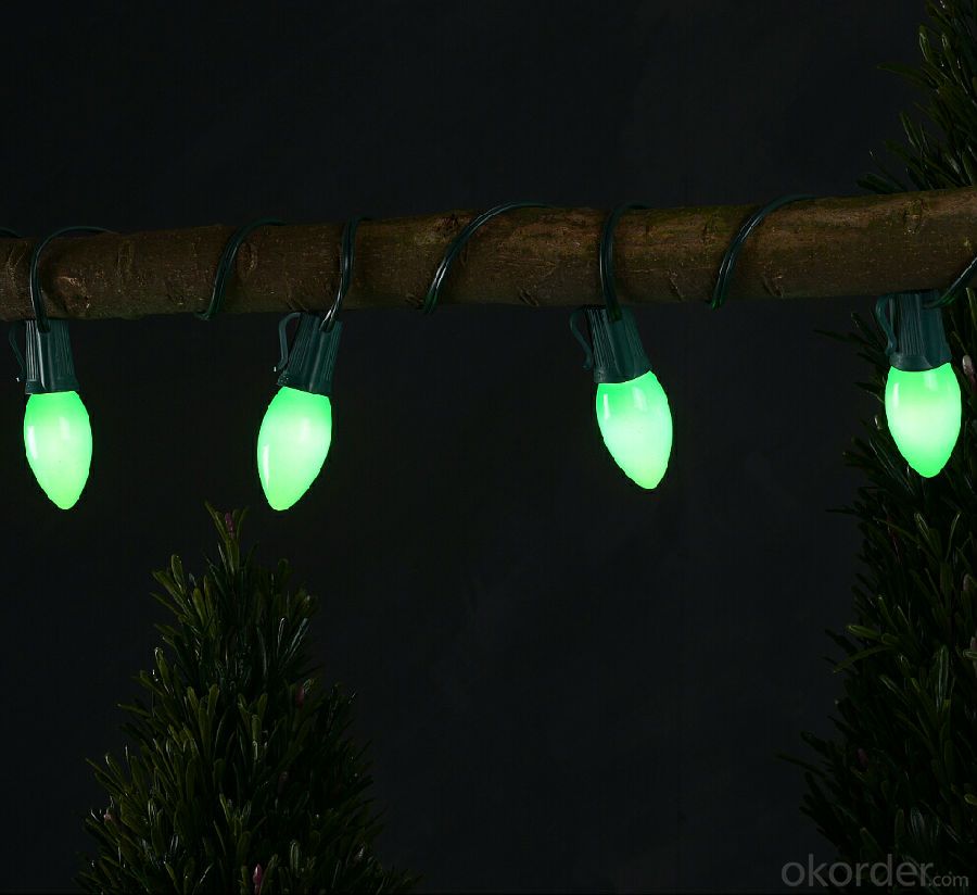 New Design Green LED Light Bulb String for Outdoor Indoor Wedding Holiday Stage Decoration
