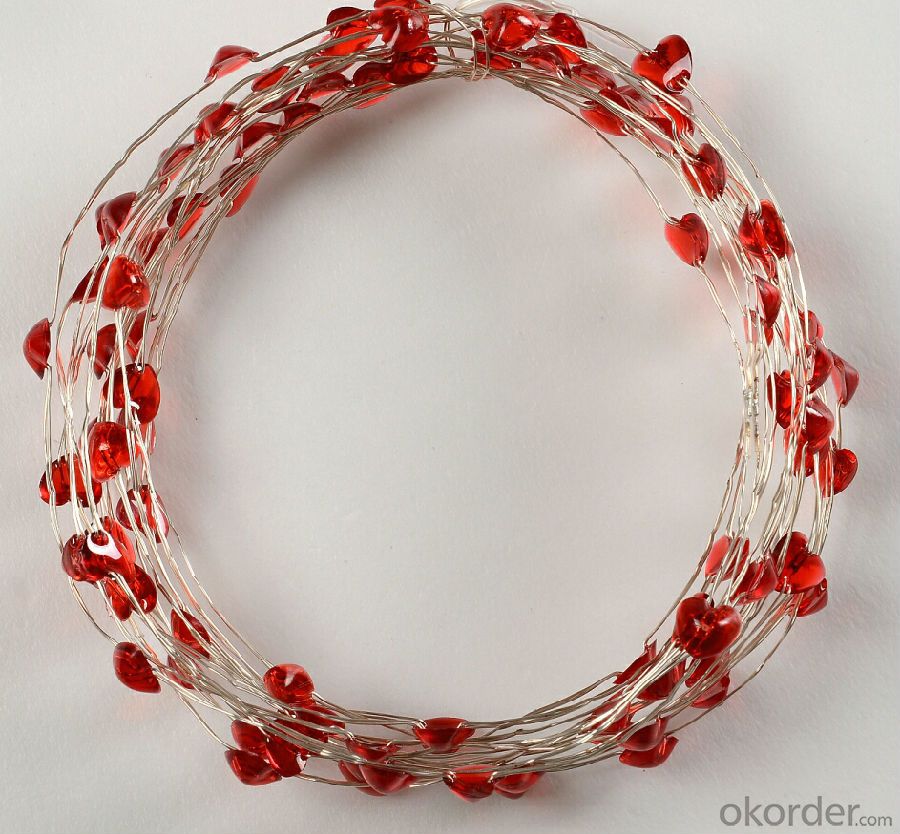 New-design Red Heart Copper Wire String for Wedding Decoration