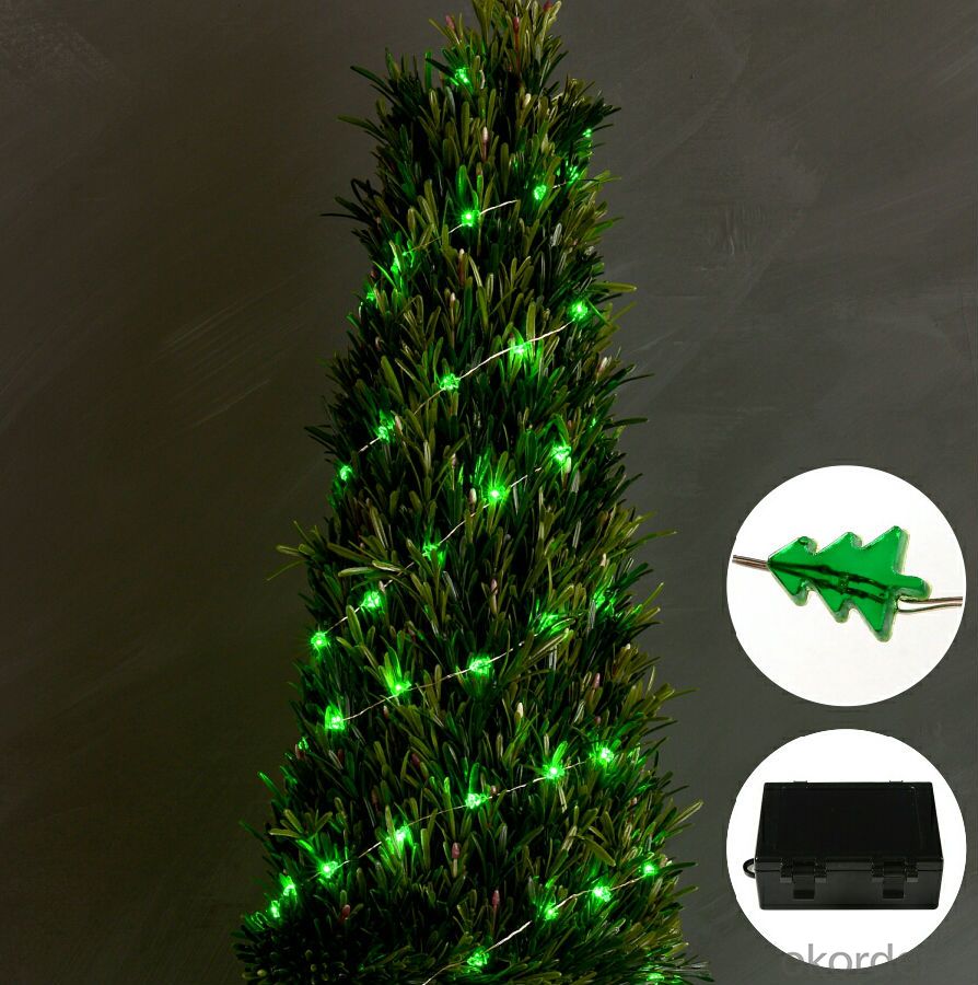 Water-proof Green Copper Wire Led Light String for Christmas Tree Decoration