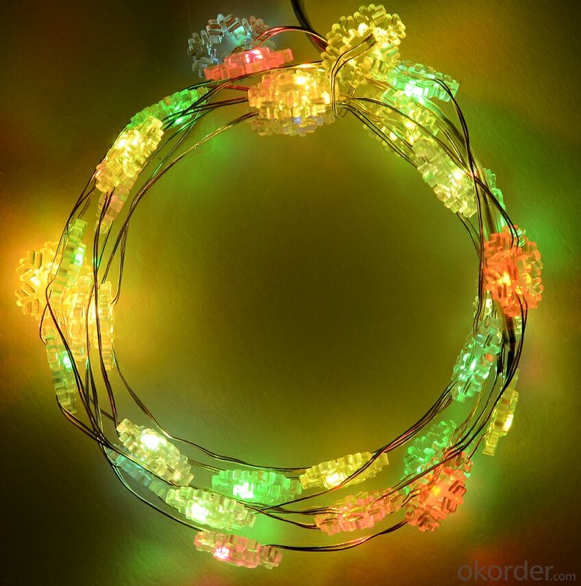 Colorful Snow-shaped LED Light Bulb String for Stage Holiday Cafe Decoration