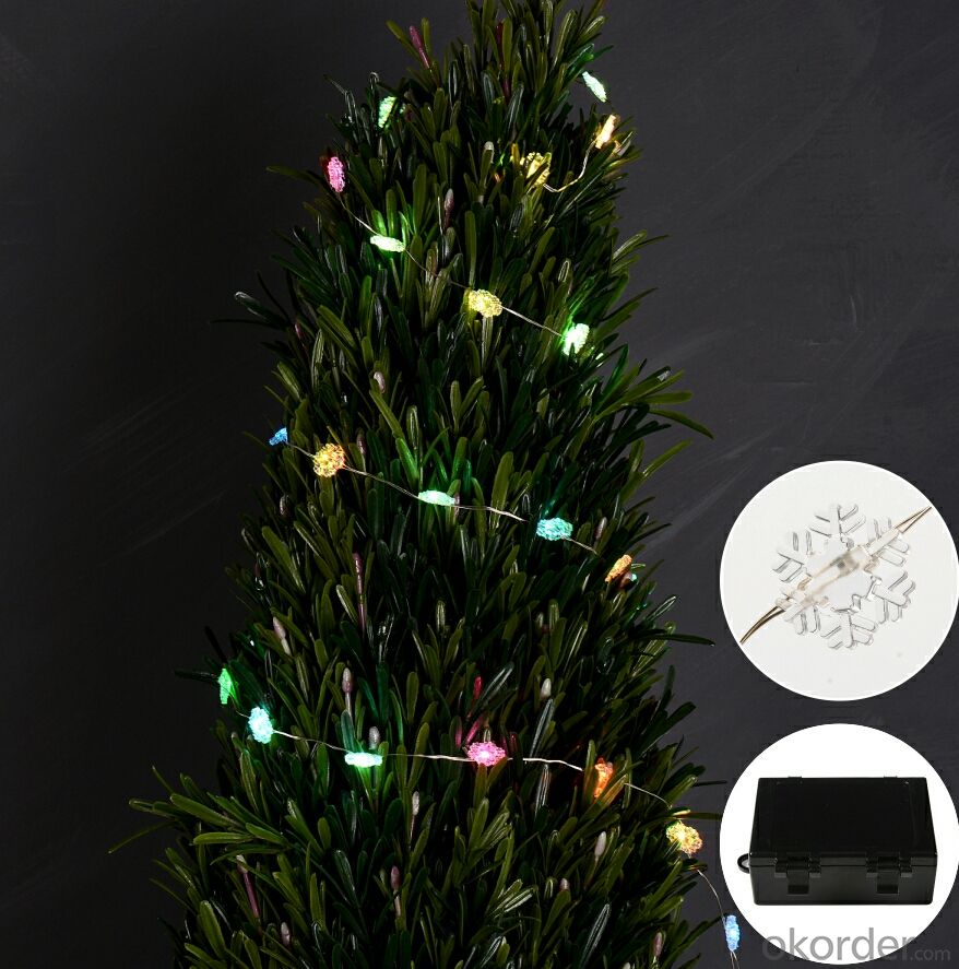 Colorful Snow-shaped Copper Wire Led Light String for Outdoor Indoor Christmas  Decoration
