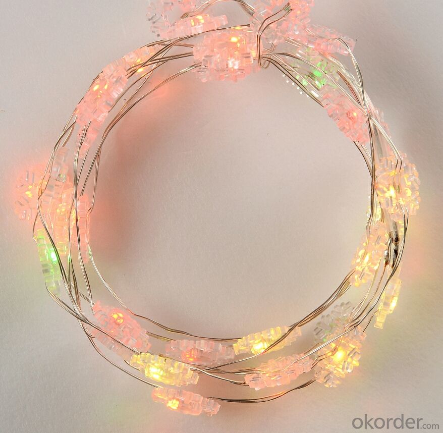 Colorful Snowflake Copper Wire String for Outdoor Indoor Party Christmas Wedding Decoration