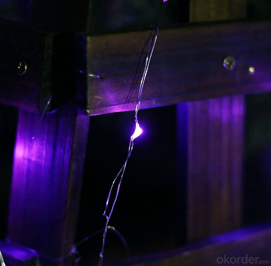 White Purple Copper Wire String Lights for Outdoor Indoor Wedding Christmas Garden Decoration