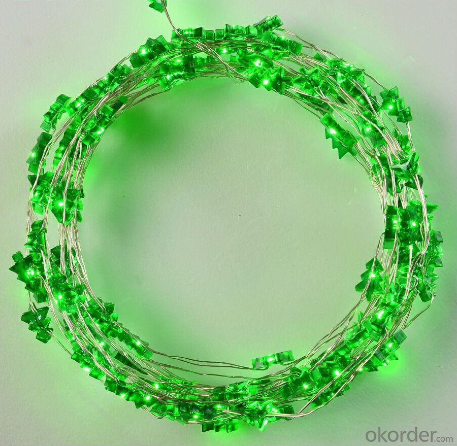 Water-proof Green Copper Wire Led Light String for Christmas Tree Decoration