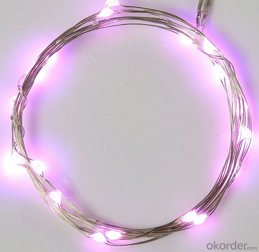 Pink Copper Wire String Lights for Outdoor Indoor House Christmas Garden Decoration