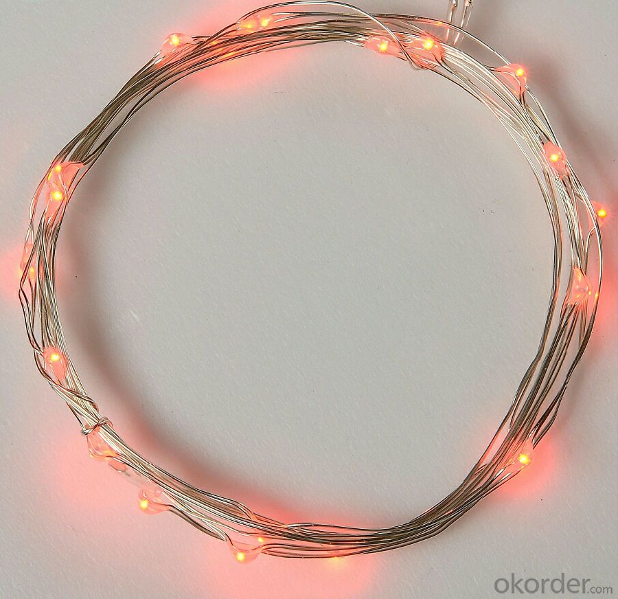 Red Copper Wire String Lights for Outdoor Indoor Holiday Logo Garden Decoration