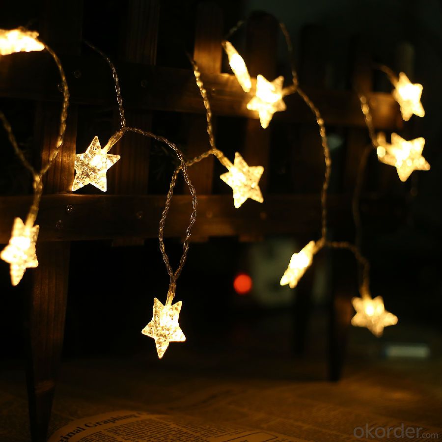 Copper Wire Star-shaped LED Light String for Holiday Wedding Cafe Decoration