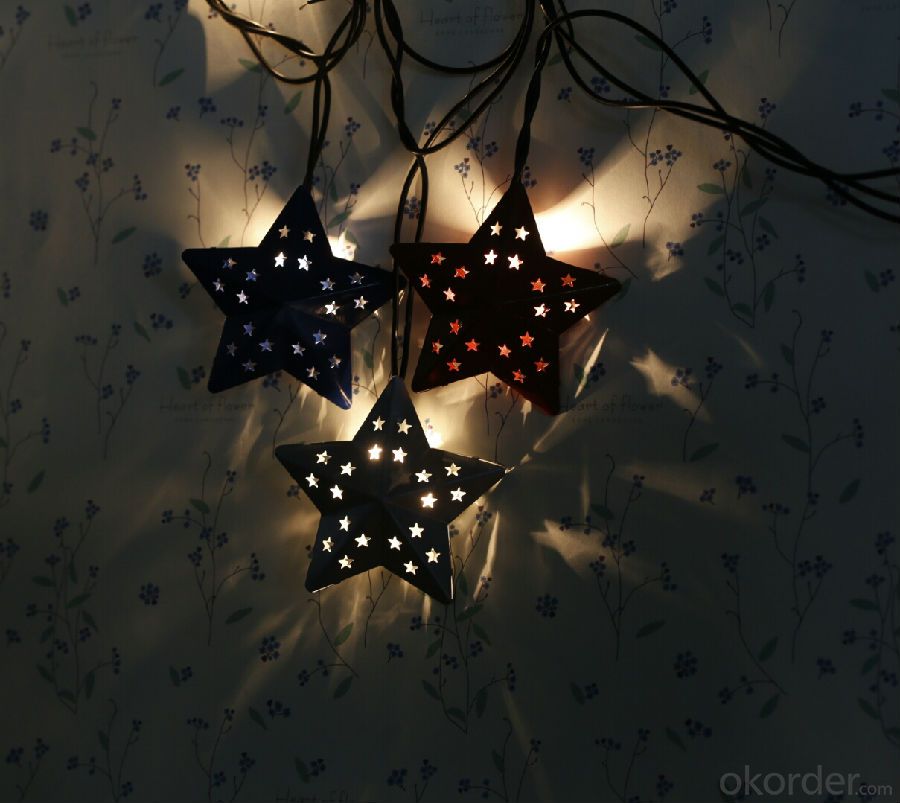 Metal Star Light String LED Light String for Outdoor Indoor Christmas Bar Roof Decoration